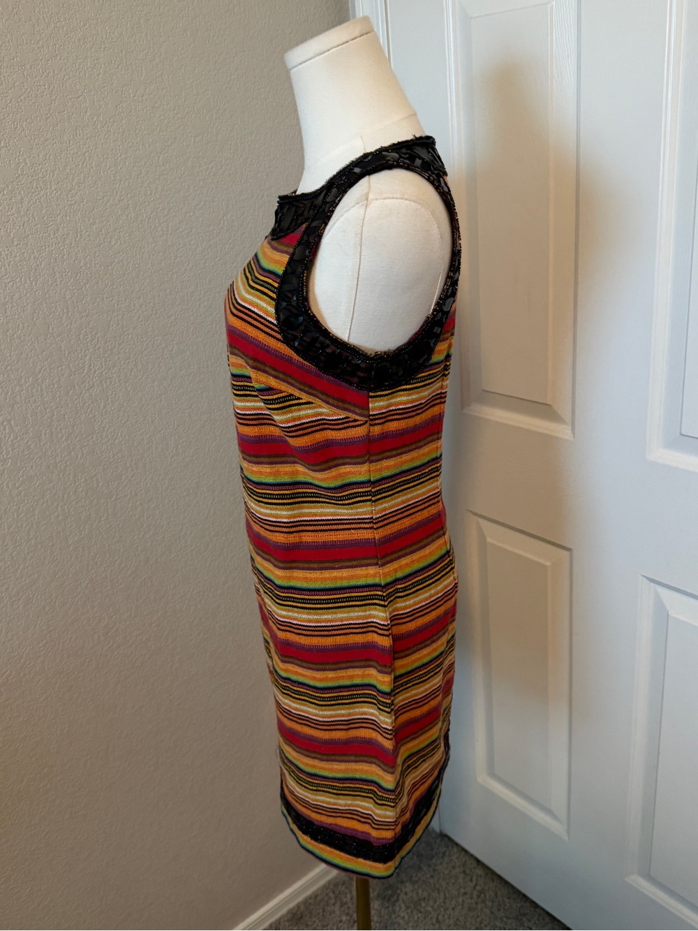 Free People New Romantics Shift Dress Size 2 Boho Beaded Embellished - Picture 3 of 9